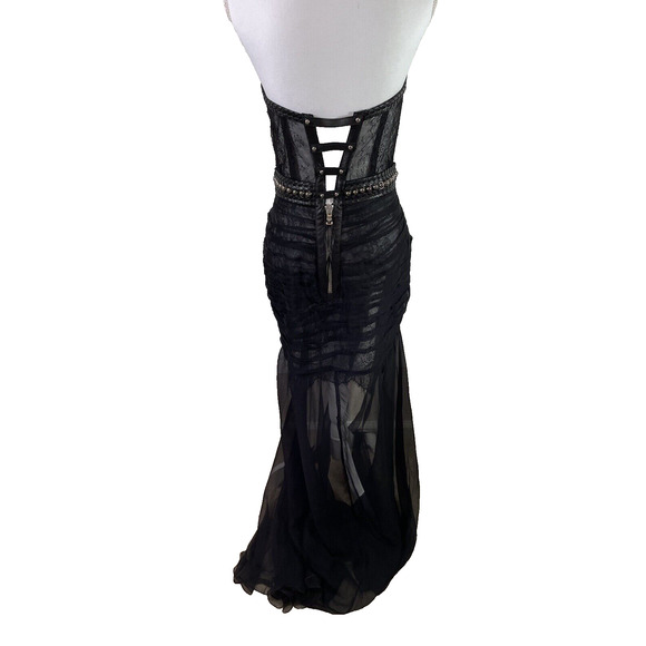 Aadnevik Ruched Black Bustier Studs Dress Runway Looks AW18 Look 13 Sz 38 - Picture 4 of 16